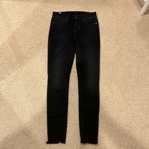 Joe’s Jeans - black skinny Jean with raw hem, size 25, like new condition